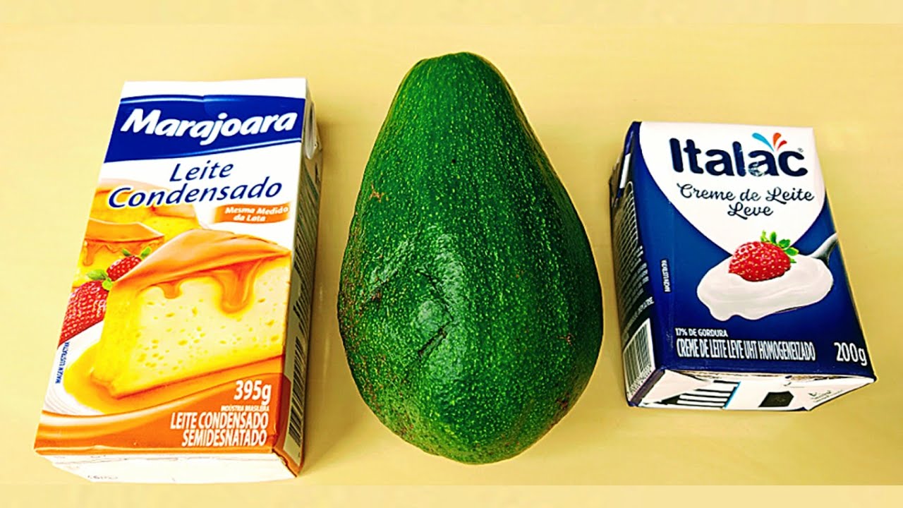 Sobremesa rápida de abacate, só leva 3 ingredientes 😍