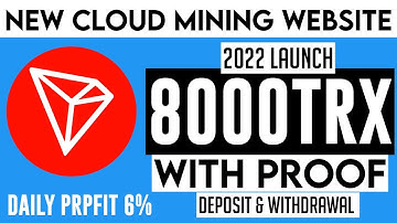 New Cloud Mining Trx Site 2022 | 8000trx For Free Bonus | Crypto New Site | tronow.vip Review