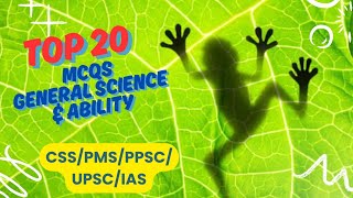 Top 20 MCQs General Science &amp; Ability | Urdu/Hindi | Zaki Hassan Zaidi