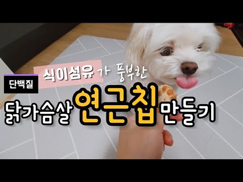 단백질, 식이섬유가 풍부한 닭가슴살연근칩 간식만들기!! | 강아지 수제 간식만들기 | 건강한 간식 | 강아지 보양식 만들기 | 연근 간식만들기