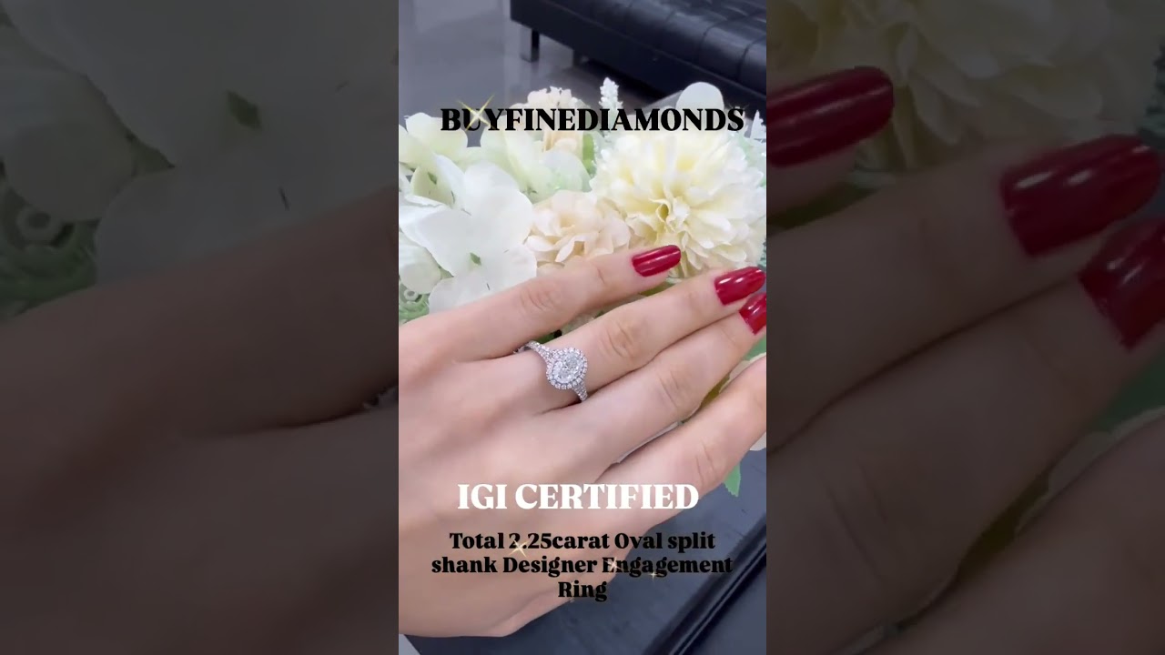Luxury Oval Engagement Ring | Split Shank Designer Ring | BuyFine Diamonds