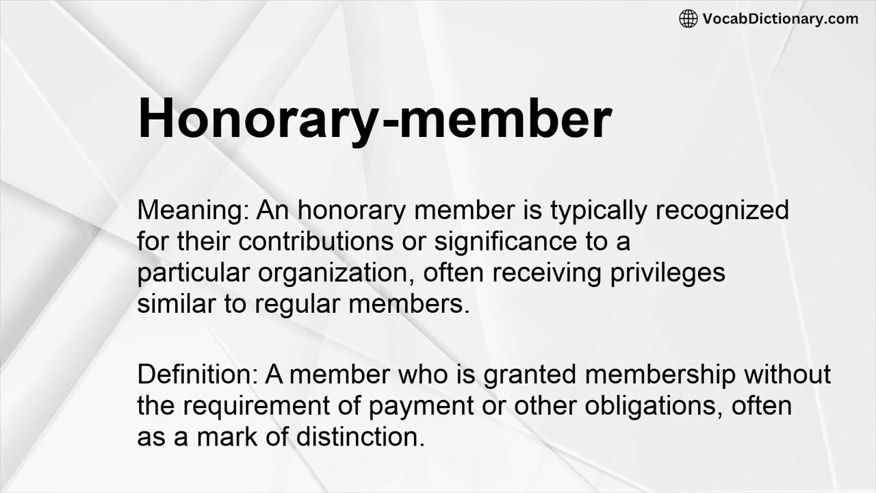 Honorary-member Meaning