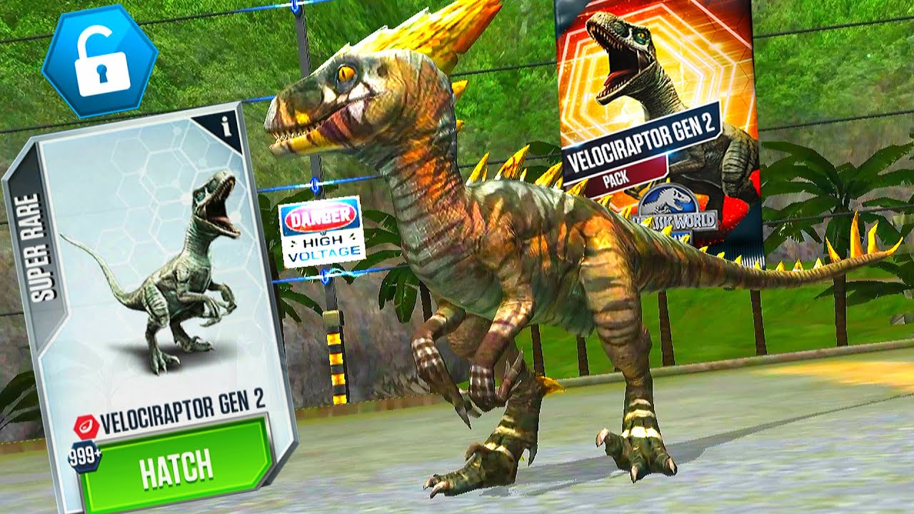 Velociraptor Gen 2 Unlocked Hatch 999 Jurassic World The Game Youtube 