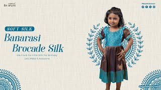 Soft Silk Banarasi Brocade Silk / Pattu Frock For little Girls for First Birthday screenshot 5