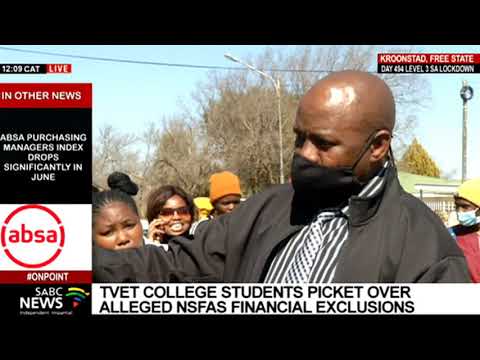 TVET College students stage a picket against alleged NSFAS financial exclusions