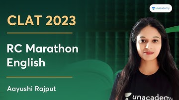 RC Marathon | English | Aayushi Rajput | Unacademy CLAT
