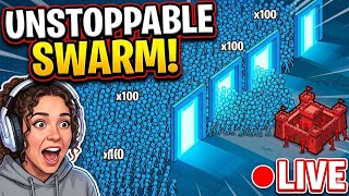 100x MULTIPLIER ONLY! 😱 | Unstoppable Blue Swarm! (Mob Control LIVE🔴)