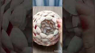 Easy craft with balloon and sea shells #art