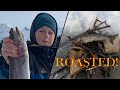 Primitive Rainbow Trout Catch and Cook | Late Season Ice Fishing