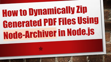 How to Dynamically Zip Generated PDF Files Using Node-Archiver in Node.js