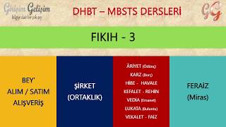 DHBT/MBSTS DERSLERİ VİDEOLARI