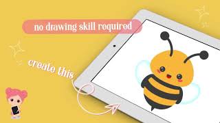 How to create a cute bee in procreate. No drawing required.