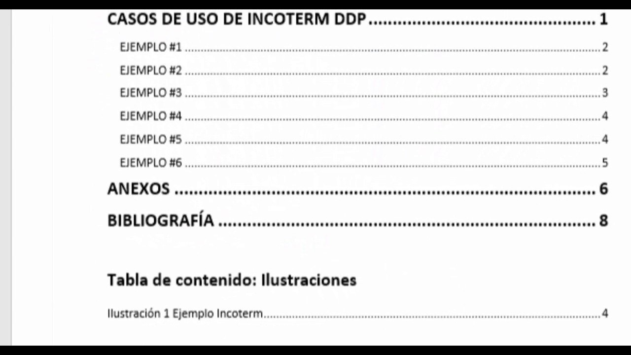 Insertar tabla de contenido word