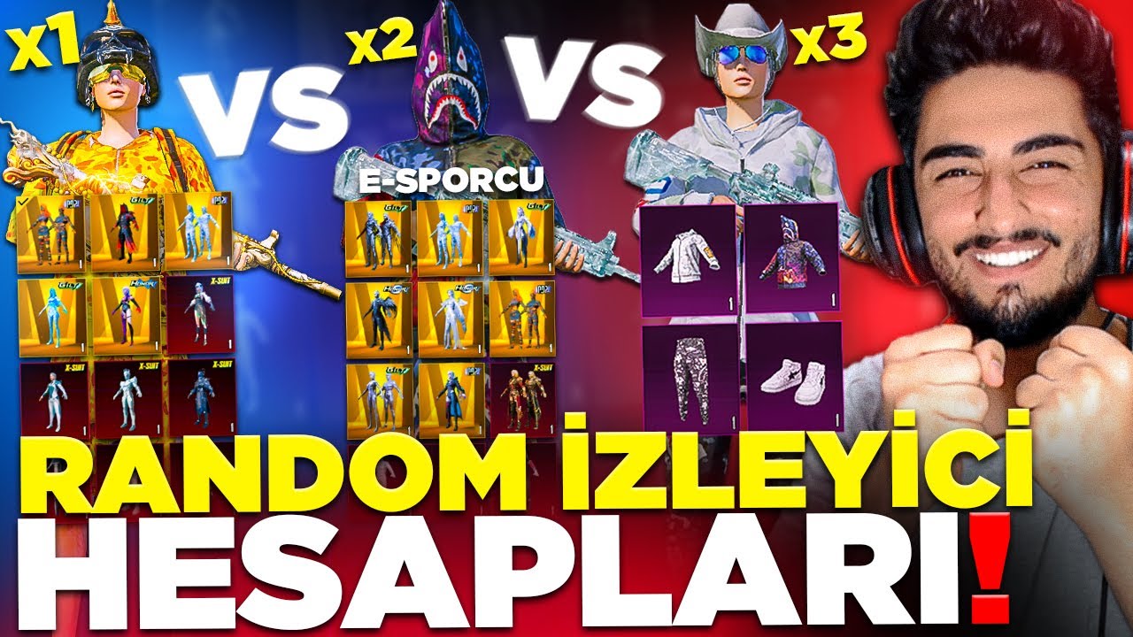 BAPE GARANTİLİ RANDOM İZLEYİCİ HESAPLARINA GİRDİM! (E-SPORCU HESABI ÇIKTI) | PUBG Mobile