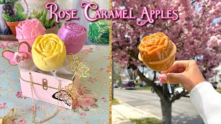 ROSE CARAMEL APPLES | 3 Ingredient Microwave Caramel Apples | Mother's Day Rose Candy Apples