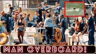 Man Overboard! Boaters' Immediate Response at Miami River, March 17, 2024, near Brickell Bridge
