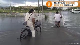 大雨の被害広がる　まるで川…国道で冠水　養魚場では2000匹のニジマスが死ぬ (21/08/18 19:31)