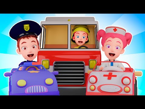 Police Car, Ambulance & Fire Truck Finger Family | Nursery Rhymes and Kids Songs