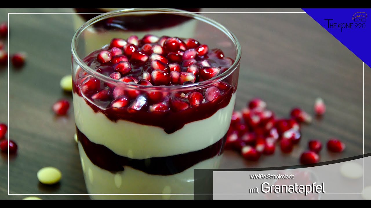 Weiße Schokoladencreme mit Granatapfel - Dessert zubereiten leicht ...