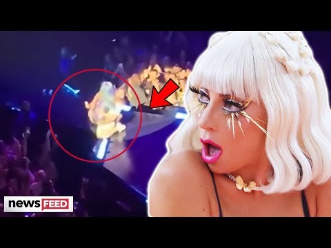 Lady Gaga FALLS Off Stage After Fan Dances With Her Onstage!