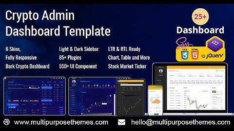 Cryptocurrency Dashboard Admin Template Bootstrap with Semi Light theme