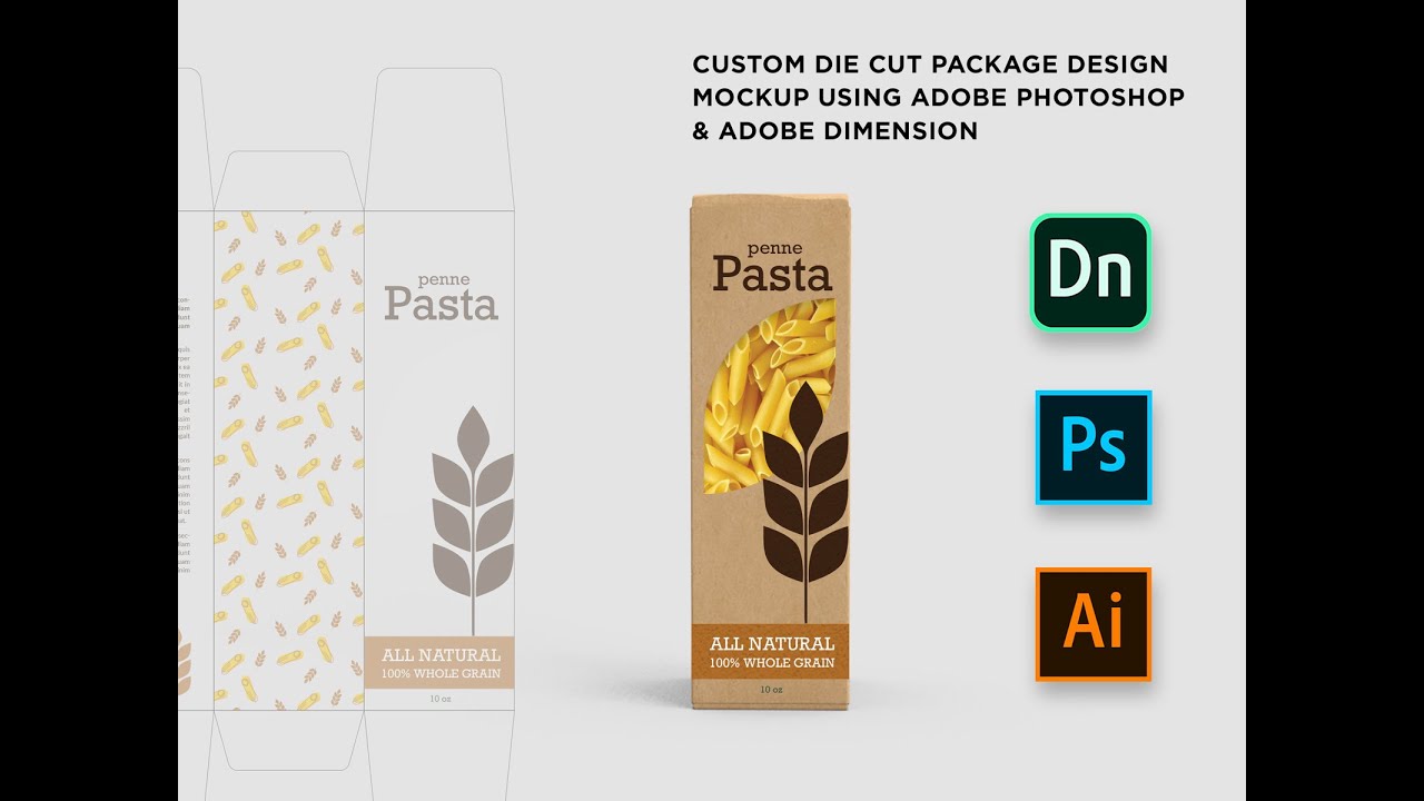 Download Custom Die Cut Package Design Mockup Using Adobe Photoshop Adobe Dimension Youtube