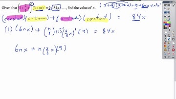 IB MAA IB Binomial Expansion Find n