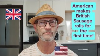 American reacts to making and tasting British Sausage rolls!