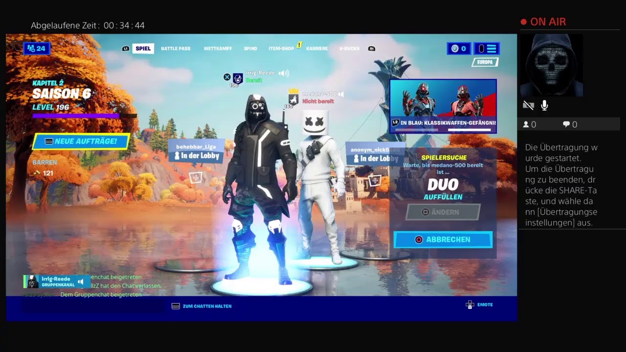 PS4-Live-Übertragung von irrig-Reede