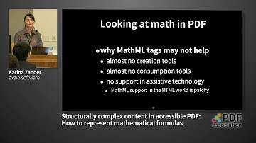 Structurally complex content in accessible PDF: How to represent mathematical formulas