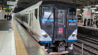 E257系2500番台NC-33編成 特急あかぎ6号新宿行き 大宮駅6番線停車〜発車シーン