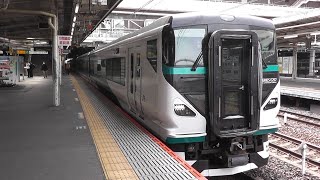 【電子ホーン付き】E257系2000番台 NA-05編成、大宮駅を回送で発車