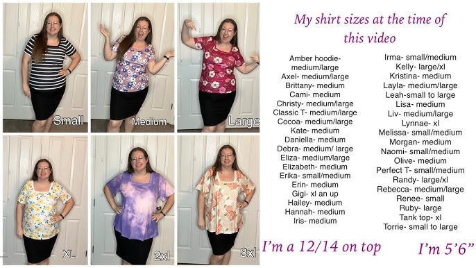 LuLaRoe Rebecca Gallagher - Jenny - Sizing Chart