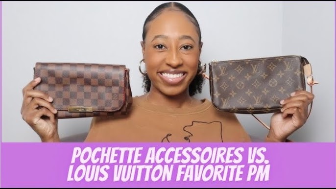 Louis Vuitton Favorite PM vs. Eva Clutch in Damier Ebene 