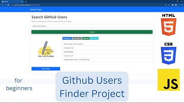 01. Github Users Finder Project for beginners || API, HTML, CSS & vanilla JavaScript || 2022