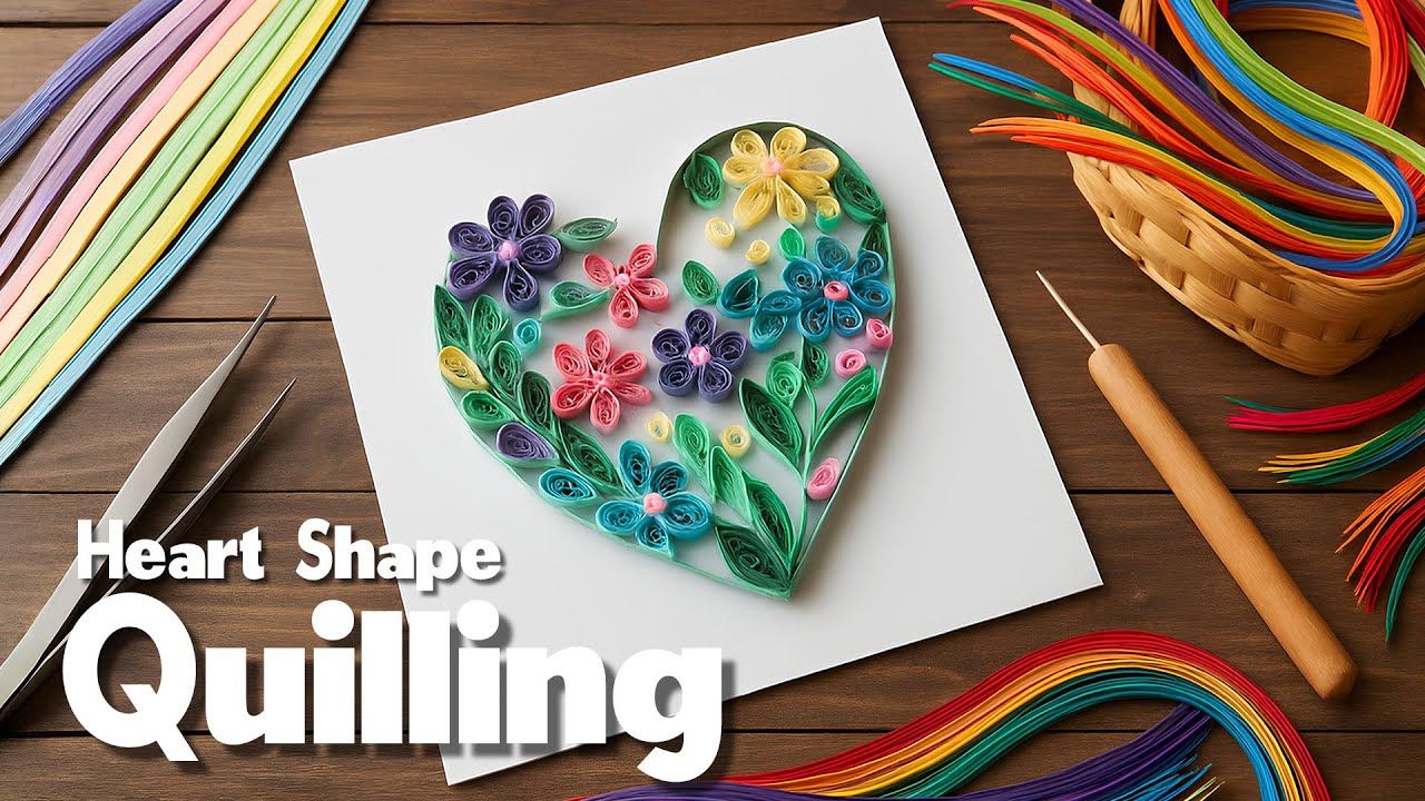 Paper Quilling Heart of Flowers 🌸  You Won’t Believe the Result! (Easy for Beginners)