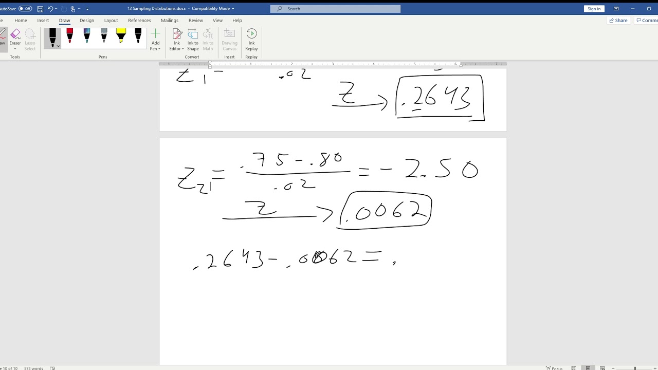 12-5 Sampling Distributions proportions 2 - YouTube