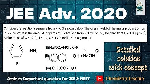 JEE Advance 2020. Consider the reaction sequence from P to Q shown below. The overall yield of Q....