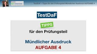 TestDaF – AUFGABE 4 Mündlicher Ausdruck︱Tipps, Redemittel   Lösungsbeispiel