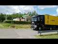 Renault f1 trucks arriving to hungaroring in budapest hungary