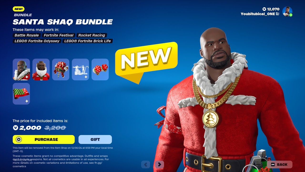 *NEW* SANTA SHAQ BUNDLE ! December 22nd ,2024 Fortnite ItemShop | Chapter 6 Season 1: 鬼 HUNTERS