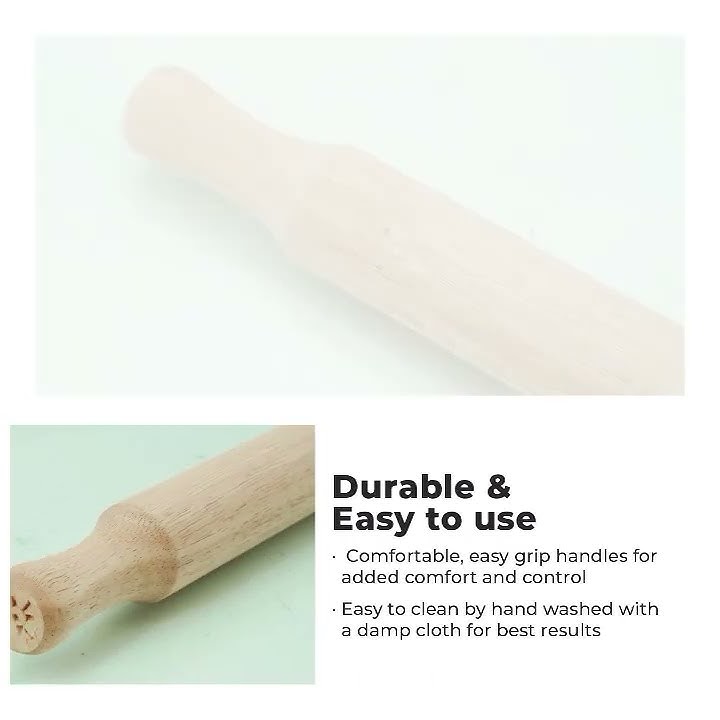 HOME PERFECT 13/14/16 Inch Wooden Baking Dough Rolling Pin W/360' Rotate Handle,EJ-4833,4244,40,4070