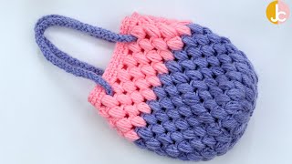 How to Crochet small bag with puff stitch