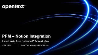 PPM - Import Tasks from Notion to PPM Workplan