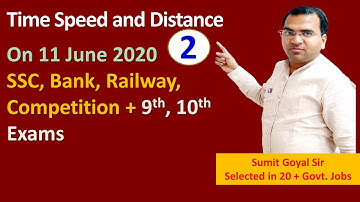 Time Speed and Distance Part 2 Video Number 1 Live Sumit Goyal Sir at 4 PM on 11 June 2020