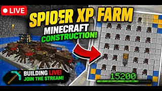 🔥 LIVE Minecraft Spider XP Farm Build! | Easy XP Grinder Tutorial 🕷️⚡