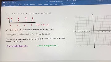 Factoring Polynomials Using Factor & Remainder Theorem- Part 2