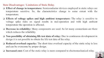 SGP Video short on State Disadvantages / Limitations of Static Relay in English