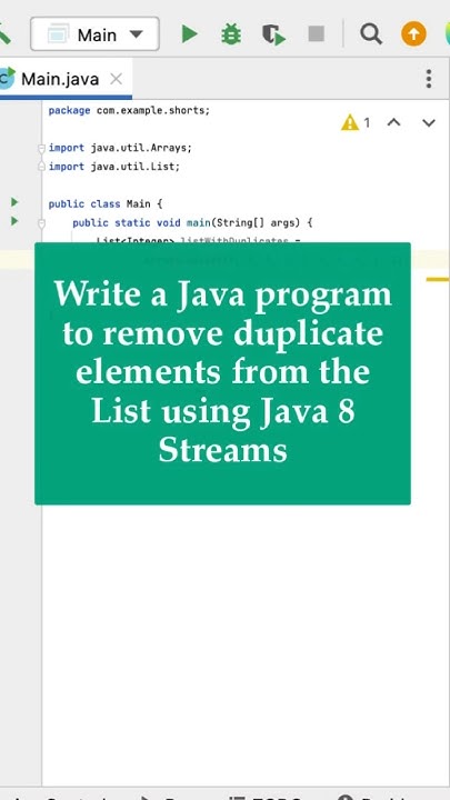 Java 8 Program 7 - Remove Duplicate Elements from a List using Java 8 ...