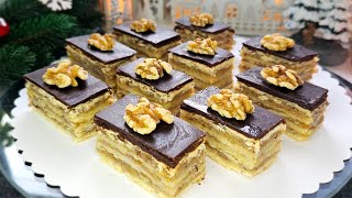 Gerbeaud Schnitten - Kuchen Rezepte mit Walnüssen und Aprikosenmarmelade